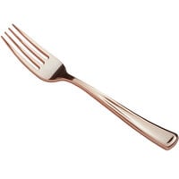 Visions 7 1/4" Classic Heavy Weight Rose Gold Plastic Fork - 25/Pack