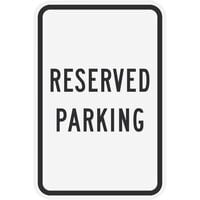Lavex "Reserved Parking" Reflective Black Aluminum Sign - 12" x 18"