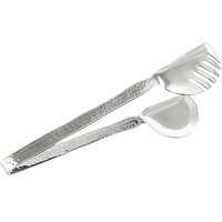 GET BSPD-20 10 1/2" Stainless Steel Comb Salad Tongs with Hammered Finish