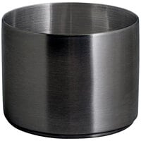 Front of the House DSD072BKS23 Soho 9 oz. Matte Black Brushed Stainless Steel Round Ramekin - 12/Case