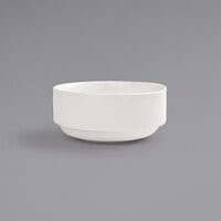 Front of the House DBO052BEP23 Catalyst Monaco 18 oz. European White Round Stackable Porcelain Bowl - 12/Case