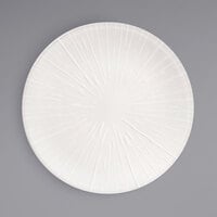 Front of the House DDP093BEP22 Catalyst Spoke 9 1/2" European White Embossed Coupe Round Porcelain Plate - 6/Case