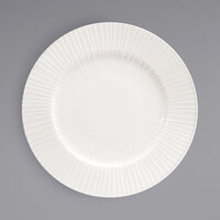 Front of the House DDP084BEP22 Catalyst Focus 10 5/8" European White Embossed Wide Rim Round Porcelain Plate - 6/Case