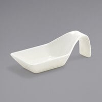 Front of the House FSP007BEP23 Catalyst Kyoto 4" European White Porcelain Taster Spoon - 12/Case