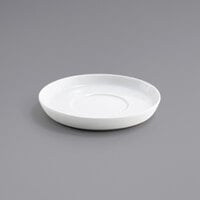 Front of the House DCS020WHP23 Soho 4 1/2" Bright White Round Porcelain Saucer - 12/Case