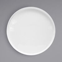 Front of the House DOS036WHP21 Soho 11 1/2" Bright White Round Porcelain Plate with Raised Rim - 4/Case