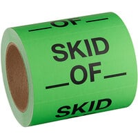 Lavex 3" x 5" "Skid _ Of _ " Matte Paper Permanent Label - 500/Roll
