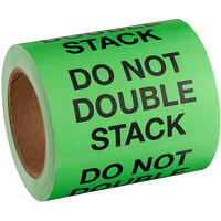 Lavex 3" x 5" Do Not Double Stack Matte Paper Permanent Label - 500/Roll