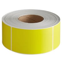 Lavex 3" x 5" Blank Yellow Thermal Transfer Permanent Label - 1200/Roll