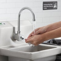 Waterloo Wall Mount Hands-Free Sensor Faucet with 6 3/16 inch Gooseneck Spout
