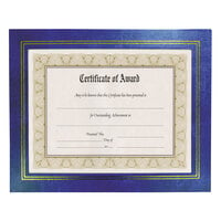NuDell 21201 8 1/2" x 11" Leatherette Blue Document Frame - 2/Pack