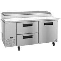 Hoshizaki PR67A-D2 67" 2 Drawer and 1 Door Refrigerated Pizza Prep Table