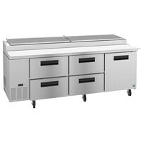Hoshizaki PR93A-D4 93" 4 Drawer and 1 Door Refrigerated Pizza Prep Table