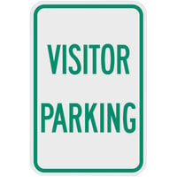 Lavex "Visitor Parking" Reflective Green Aluminum Sign - 12" x 18"
