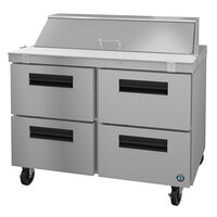 Hoshizaki SR48A-12D4 48" 4 Drawer Stainless Steel Refrigerated Sandwich Prep Table