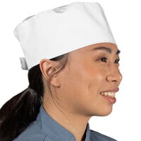 Uncommon Chef White Customizable Uncommon Mesh Top Chef Skull Cap / Pill Box Hat with Hook and Loop Closure 0161