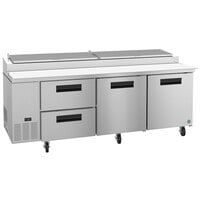 Hoshizaki PR93A-D2 93" 2 Drawer and 2 Door Refrigerated Pizza Prep Table