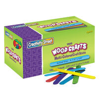Creativity Street 377502 Chenille Kraft 4 1/2" x 3/8" Assorted Color Wood Craft Sticks   - 1000/Box