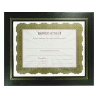 NuDell 21202 8 1/2" x 11" Leatherette Black Document Frame - 2/Pack