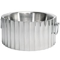 Front of the House SIB002MSS28 14 1/2" Round Fluted Stainless Steel Beverage Tub with Handles