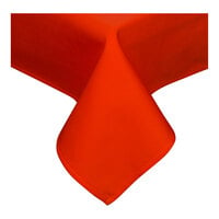 Intedge Rectangular Orange Hemmed 65/35 Poly/Cotton Blend Cloth Table Cover