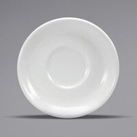 Oneida Buffalo Bright White Ware by 1880 Hospitality F8010000502 6 1/8" Rolled Edge Porcelain Saucer - 36/Case
