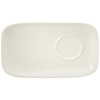 Oneida Buffalo Cream White Ware by 1880 Hospitality F9000000504 8" x 5" Rectangular Offset Well Porcelain Saucer - 36/Case