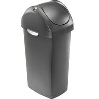 simplehuman CW1335 16 Gallon / 60 Liter Gray Rectangular Trash Can with Swing Dome Lid