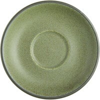 Acopa Embers 5 1/2" Moss Green Matte Stoneware Saucer - 24/Case
