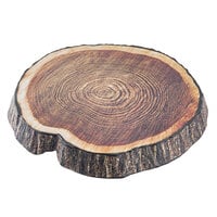 Tablecraft 10253 Lindenwood 9 7/16" Round Melamine Platter with Wood Design