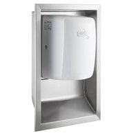 Lavex White Stainless Steel Compact High Speed Automatic Hand Dryer with ADA Compliant Recess Kit