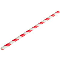 EcoChoice Red Stripe Paper Cake Pop Straw 7 3/4" - 2400/Pack