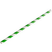 EcoChoice Green Stripe Paper Cake Pop Straw 7 3/4" - 2400/Pack