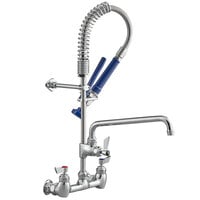 Waterloo 1.15 GPM Low Profile Wall-Mounted Pre-Rinse Faucet with 8" Centers and 12" Add-On Faucet