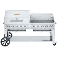 Crown Verity CV-RCB-72RWP Liquid Propane 72" Pro Series Outdoor Rental Grill with RWP Roll Dome / Wind Guard Package