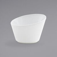 Front of the House DMU019WHP22 Harmony 10 oz. Bright White Slanted Porcelain Appetizer / Fry Cup - 6/Case