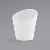 Front of the House DMU017WHP23 Harmony 6 oz. Bright White Slanted Porcelain Appetizer / Fry Cup - 12/Case
