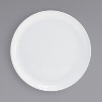 Front of the House DOS018WHP22 Harmony 11 1/2" Bright White Coupe Round Porcelain Plate - 6/Case