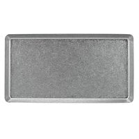 Front of the House DSP039ANS21 Mod 12 1/2" x 8 1/4" Rectangular Antique Finish Stainless Steel Plate - 4/Case