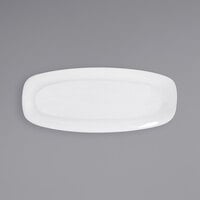 Front of the House DDP040WHP22 Mod 15" x 6 1/2" Bright White Rectangular Porcelain Platter - 6/Case
