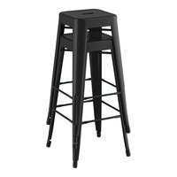 Lancaster Table & Seating Alloy Series Black Outdoor Backless Barstool