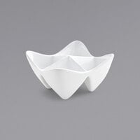Front of the House DBO089WHP22 Kyoto 4 oz. Bright White 4-Compartment Porcelain Pinch Bowl - 6/Case