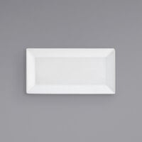 Front of the House DAP001WHP23 Kyoto 9" x 5" Bright White Rectangular Porcelain Plate - 12/Case