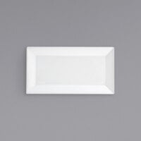 Front of the House DAP055WHP23 Kyoto 11" x 6" Bright White Rectangular Porcelain Plate - 12/Case