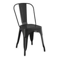 Lancaster Table & Seating Alloy Series Onyx Black Outdoor Cafe Chair
