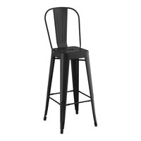 Lancaster Table & Seating Alloy Series Black Outdoor Cafe Barstool