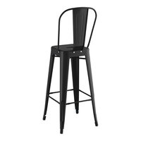 Lancaster Table & Seating Alloy Series Black Outdoor Cafe Barstool
