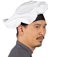 Uncommon Chef White / Black Customizable Poplin Chef Hat 0100