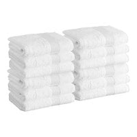 Lavex Luxury 27 inch x 54 inch 100% Combed Ring-Spun Cotton Bath Towel 17 lb. - 12/Pack