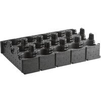 Cambro EPPBEVH5110 Cam GoBox® 3-Compartment Black Insulated Cup Holder - 5/Pack